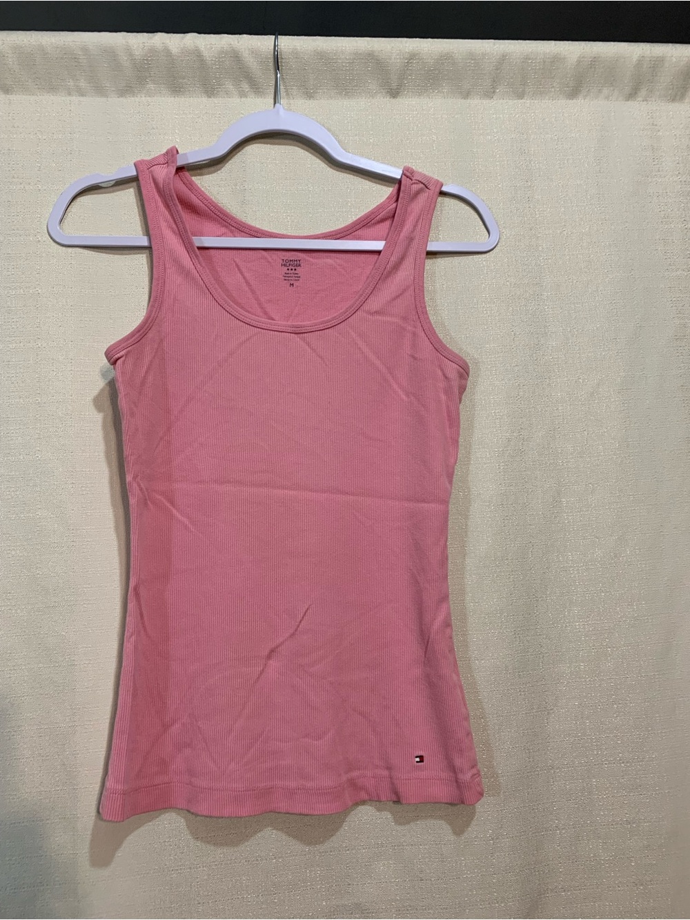 Tommy Hilfiger Pink Ribbed Scoop Tank a3/88